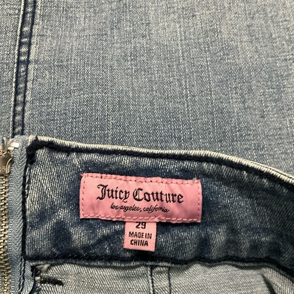 NWT Juicy Couture Size 29  Med Wash Denim Midi Cargo/Nomad Skirt W/ Belt - Picture 3 of 12